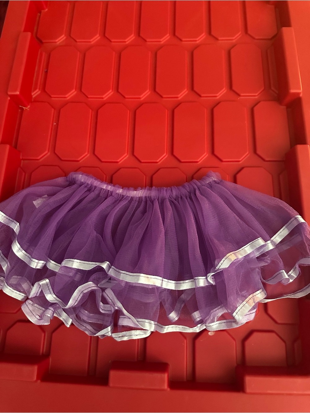 Girls Purple Tutu Skirt with Silver Trim